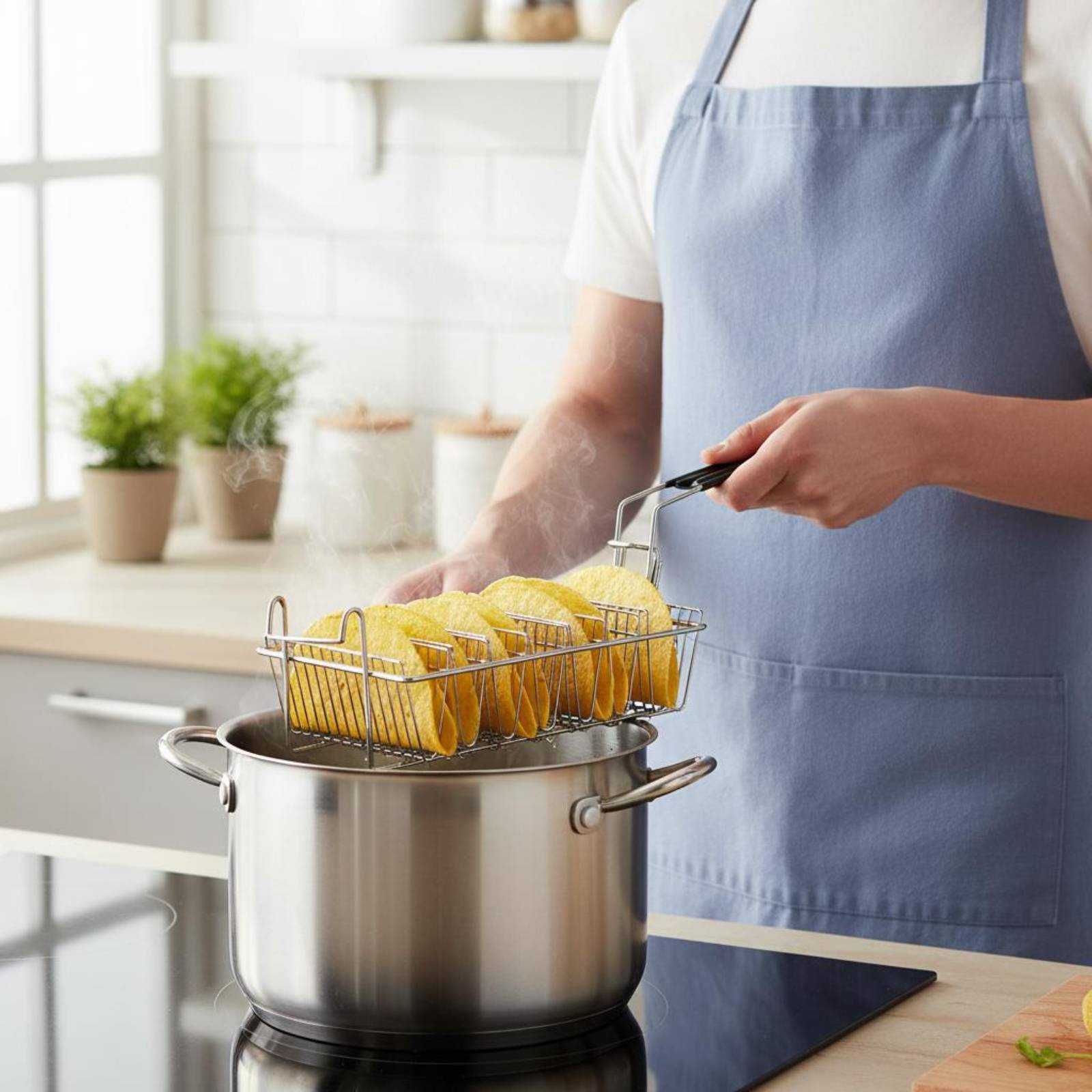 Deep Fryer Stainless - 8 Bölmeli Taco Rafı Isıya Dayanıklı