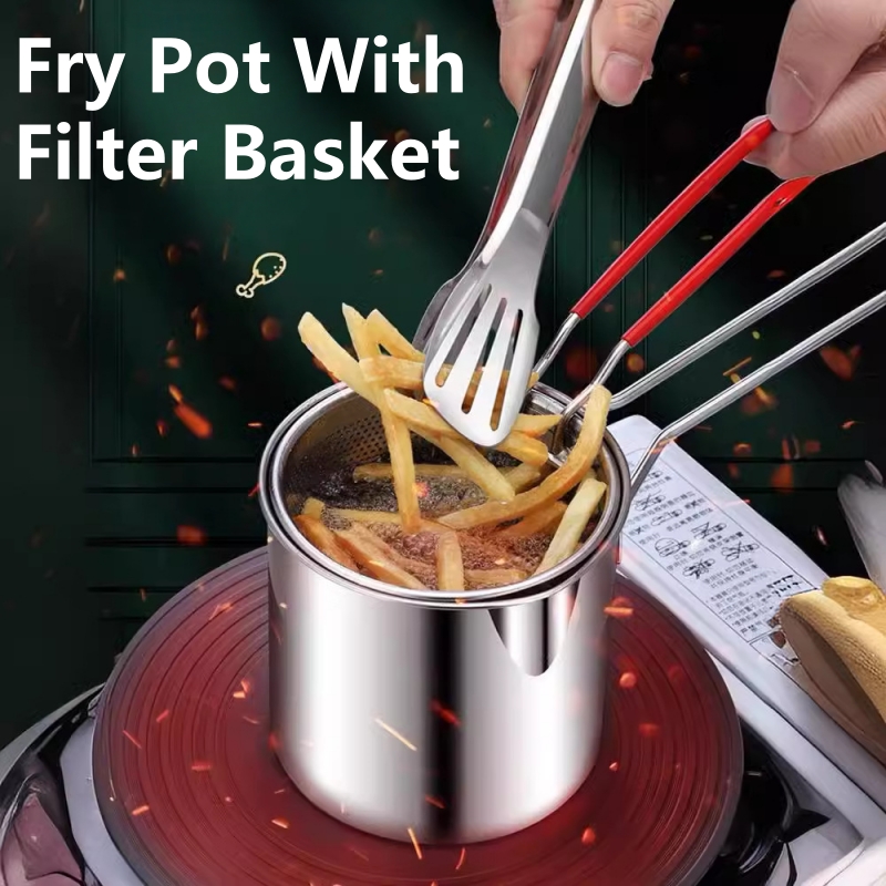 Deep Fryer Stainless - 304 Paslanmaz Çelik Fritöz Pot, Sepetli