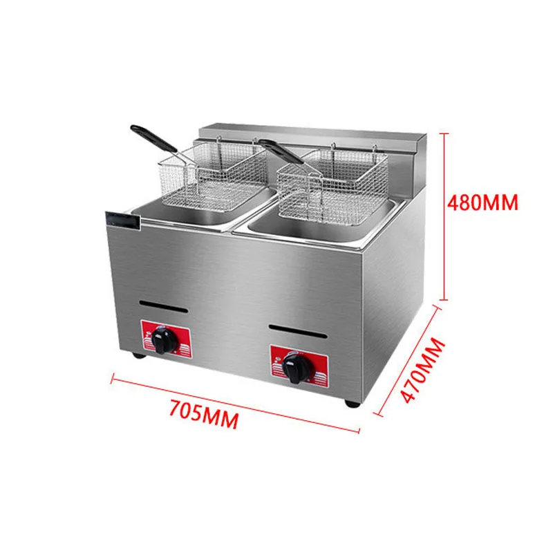 Deep Fryer Stainless - Paslanmaz Çelik Elektrikli Fritöz Bağımsız Sıcaklık