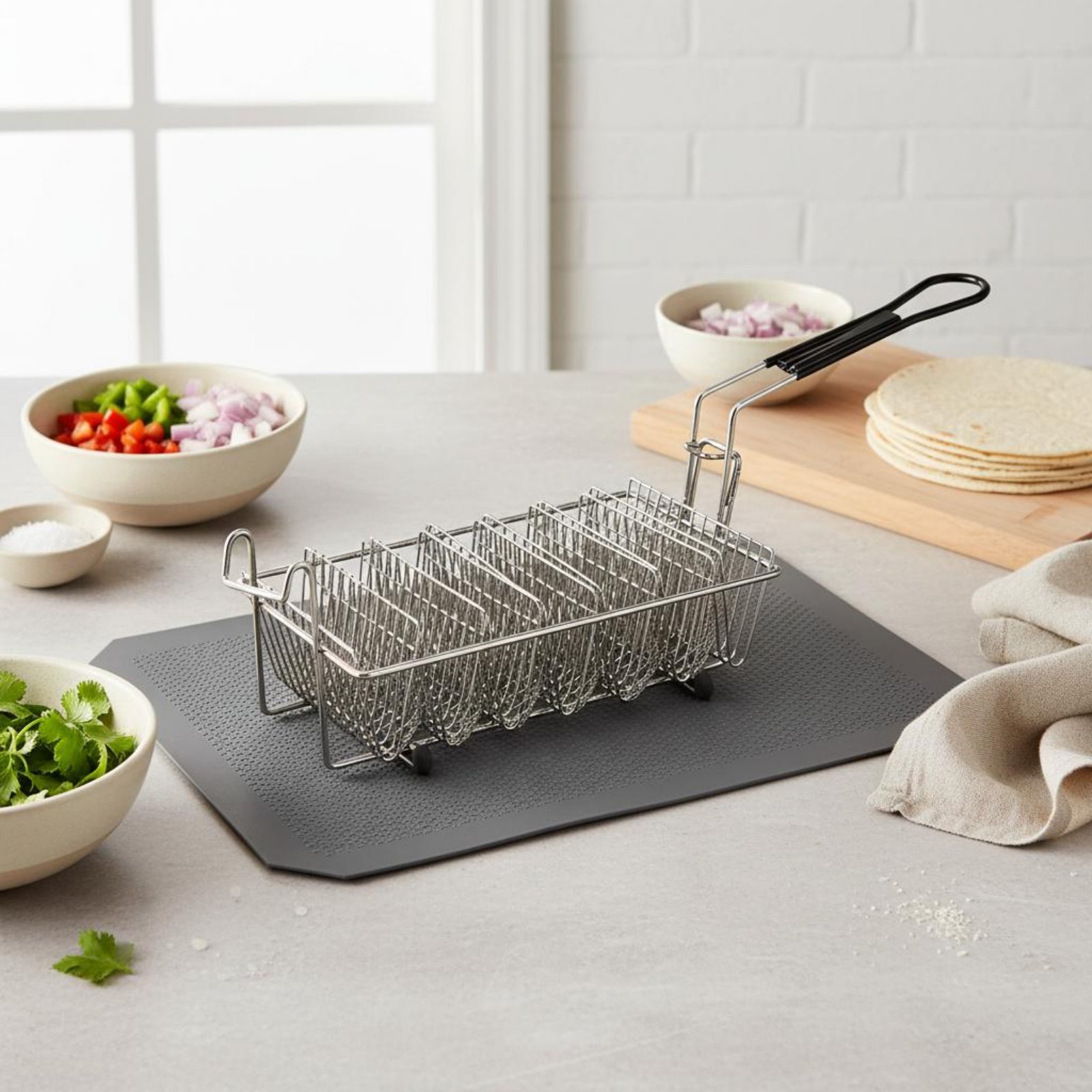8 Bölmeli Taco Rafı Isıya Daya - Deep Fryer Stainless incelemesi ve fiyatı