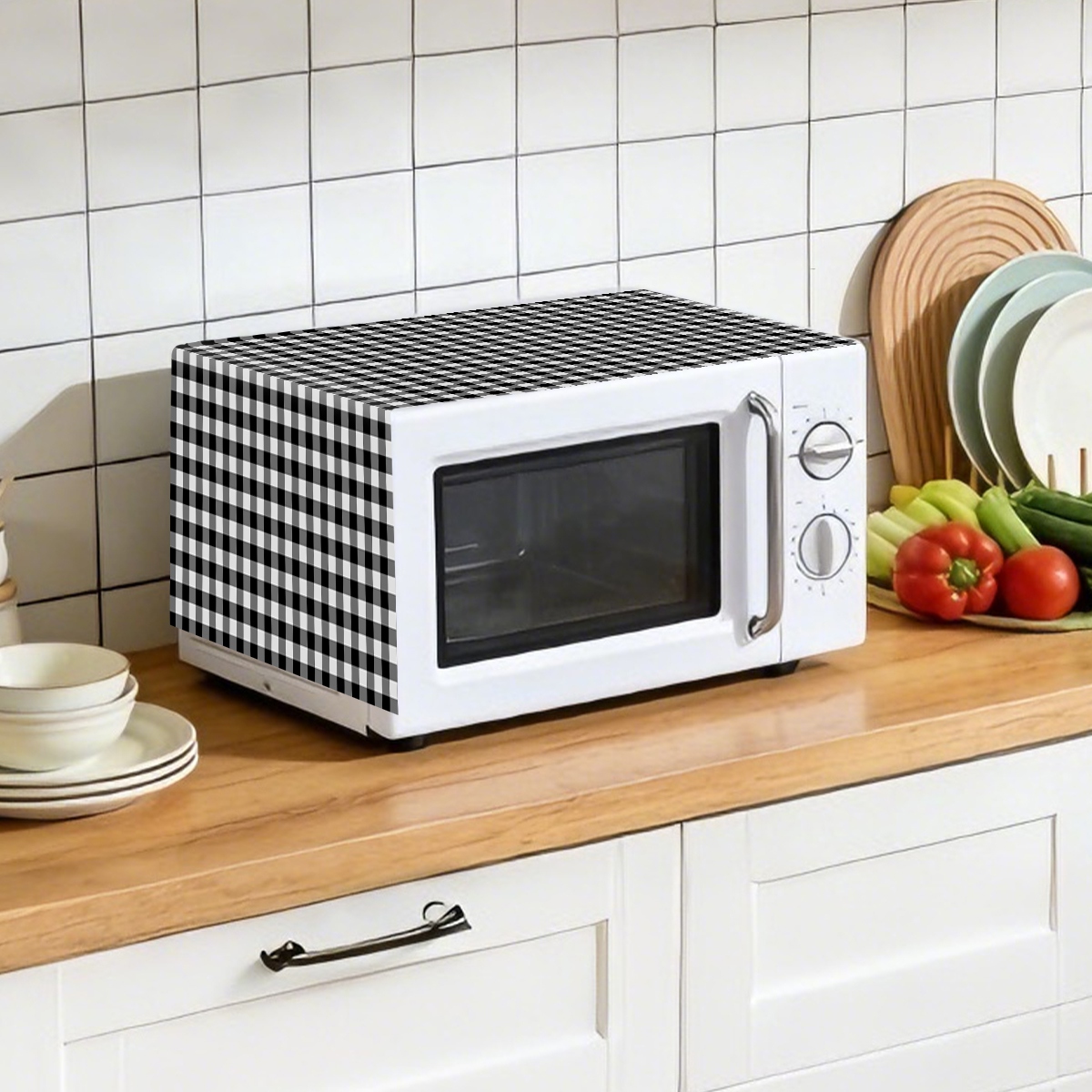 Siyah Beyaz Ekose Mikrodalga F - Kitchen Appliances White incelemesi ve fiyatı